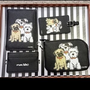 NWB Marc Tetro Dog Print Wallet and Accessories Set